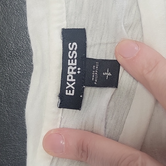 Express Women's white tie front shirt size S preppy casual summer beach boho - Picture 4 of 7